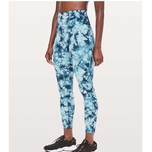 Lululemon Wunder Under Hi-Rise 7/8 Tight Full-On Luxtreme 25 Dual Shibori Blue 4